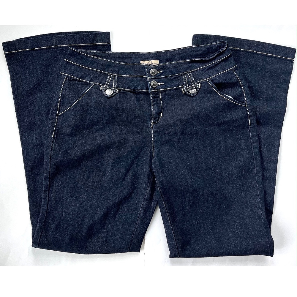 Earl Jeans Sailor Style Dark Denim Jeans Size 14